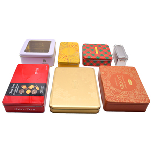 <span class=keywords><strong>Scatola</strong></span> di Latta Quadrata Personalizzata per Baklava, Biscotti, Cioccolato, Tè e Regali - Product Image 1