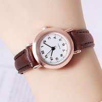 Montre-bracelet minimaliste, individualiste, rétro, style Harajuku, pour étudiants, hommes/femmes, à quartz, avec bracelet en cuir, pour couple