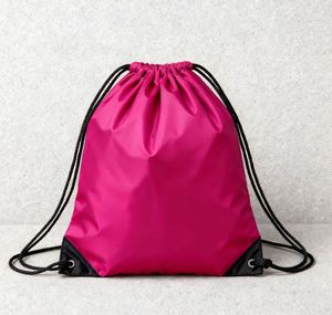 Custom Folding Polyester <b>Drawstring</b> <b>Backpack</b> Bag for Sports Gym Bag - Product Image 2
