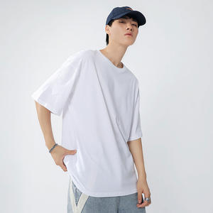 180gsm Drop Shoulder camiseta de peso medio de lujo en blanco 100% algodón ropa de calle Boxy camisetas de gran tamaño para hombre camiseta personalizada - Product Image 2