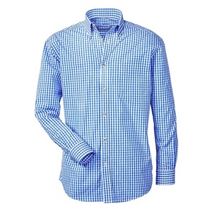Chemise traditionnelle OEM, style bavarois allemand, Lederhosen, bleu et blanc, 100% coton à carreaux, look vintage, chemise Lederhosen. - Product Image 1