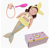 Muñeca Sirena Reborn de Silicona Sólida, Juguete Blandito de Sirena Bebé de Simulación Realista, Juguete Antiestrés para Niños, Regalo