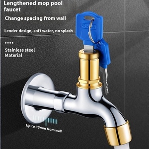 <span class=keywords><strong>Robinet</strong></span> Bibcock antivol au design moderne Serrure à clé polie pour interrupteur d'eau extérieur pour machines à laver domestiques - Product Image 3
