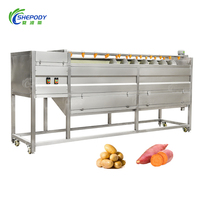 Rouleau brosse industriel laveuse de légumes racines éplucheuse de pommes de terre taro carotte radis gingembre nettoyage machine à laver et à éplucher
