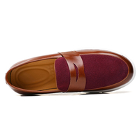 Mocassins Penny pour hommes en cuir microfibre, style mode rétro, à enfiler, chaussures de skate et baskets à talon plat