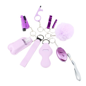 2025 Mới Sáng Tạo Sang Trọng Ngoài Trời An Toàn Cá Nhân Tự Vệ Báo Động 9-Mảnh Thiết Lập Keychain - Product Image 2