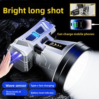 Lampe frontale LED à détecteur de mouvement Zoom, rechargeable avec batterie Li-ion, étanche, pour activités extérieures, pêche nocturne, exploitation minière, urgence, portable