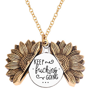 You Are My <strong>Sunshine</strong> Open Locket Sunflower Pendant Necklace Boho Jewelry Friendship <strong>Gifts</strong> Bff Letter Necklace Collier - Product Image 1