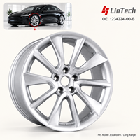 LinTech Vente Flash Jante en Alliage Argentée 19X8.5 ET40 1234224-00-B Remplacement d'Atelier pour Pièces Tesla Model 3 EV