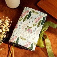 Carnet en tissu à feuilles mobiles brodé, journal à couverture souple, carnet artistique A6, bloc-notes ligné vierge, cadeau