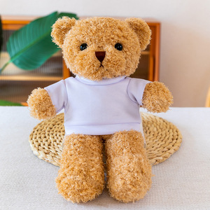 Jouets en peluche doux pour enfants avec logo personnalisé, ours en peluche avec impression par transfert sur t-shirt, cadeaux en gros, poupées en peluche - Product Image 4