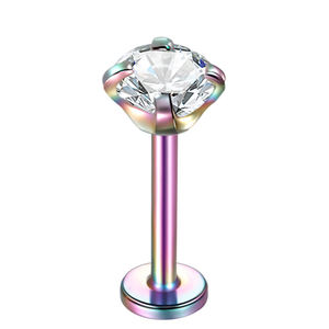 Set di punte filettate internamente in <span class=keywords><strong>acciaio</strong></span> <span class=keywords><strong>chirurgico</strong></span> 316L CZ Lip Stud Tragus <span class=keywords><strong>Piercing</strong></span> all'<span class=keywords><strong>orecchio</strong></span> Labret <span class=keywords><strong>Piercing</strong></span> Jewelry - Product Image 6