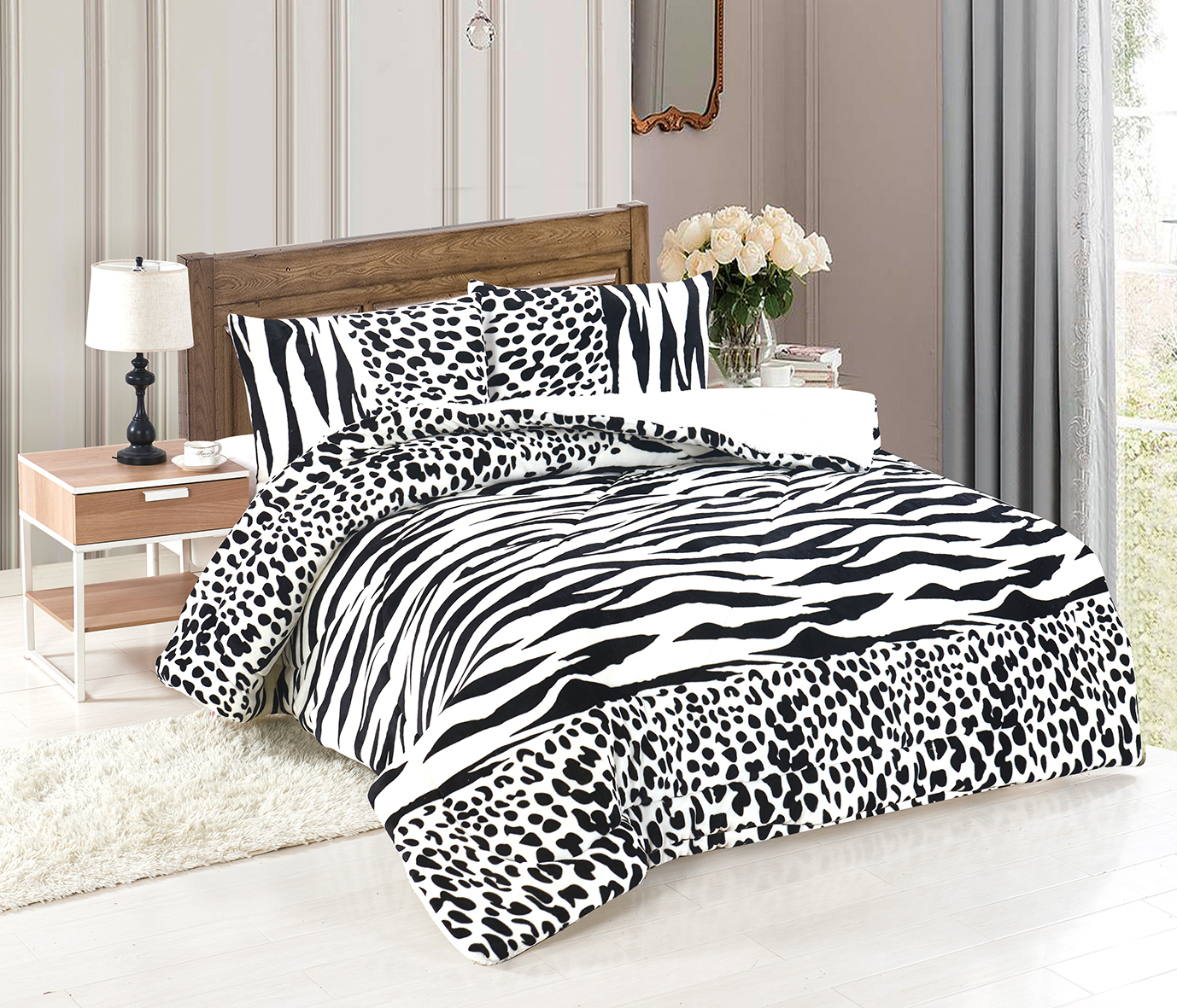 Couverture fourrure de coton confortable, plaid de luxe en flanelle, imprimé, ensembles couette pour lit d'hiver