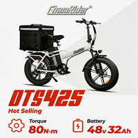 Vélo électrique de livraison Chamrider DTS425 Step-Thru Cargo 48V 32Ah avec pneus larges 20x4.0, livraison gratuite depuis l'entrepôt UE, vélo électrique pour livraison de repas