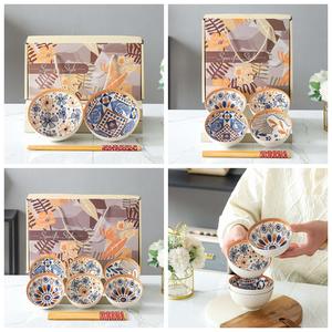 2025 CNY bol coffrets cadeaux vaisselle japonaise 4.5 pouces bol dîner ensemble cadeau de mariage vaisselle en céramique avec emballage de boîte-cadeau - Product Image 5