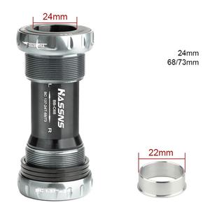Alta calidad HASSNS BSA soporte inferior <span class=keywords><strong>68mm</strong></span> 73 Bloqueo de rosca rodamiento de cerámica MTB Marco de bicicleta de carretera 24mm <span class=keywords><strong>eje</strong></span> DUB manivela - Product Image 4