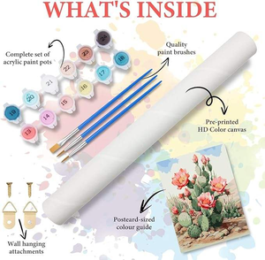 Kits de pintura acrílica para adultos <span class=keywords><strong>por</strong></span> números sobre lienzo, pintura al óleo de <span class=keywords><strong>acuarela</strong></span> <span class=keywords><strong>por</strong></span> número para adultos - Product Image 5