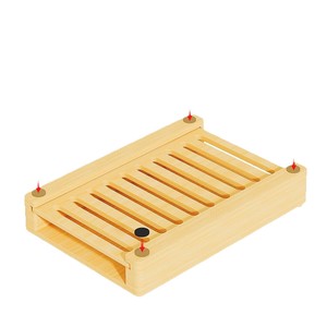 Tabla de cortar de madera con escurridor y bandeja de drenaje para almacenamiento en encimera de cocina, tabla de cortar multifuncional de madera maciza - Product Image 5