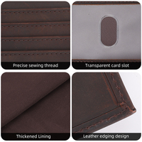 Dompet Kulit Asli Crazy Horse Lipat Dua untuk Hadiah Ayah, Harga Grosir Pabrik, Dompet Kulit Sapi Full Grain Asli