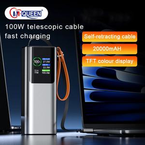 Batería Externa Portátil Personalizada PD de 100W y 20000mAh de Alta Capacidad con Carga Rápida, Cable Retráctil, Pantalla LED y Diseño Ultra Delgado para Laptop - Product Image 2