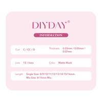 DIYDAY Trade Assurance Easy Fan Machine Made Flat Natural Volume 100% PBT pour Extensions de Cils Noirs Ailés Écologiques