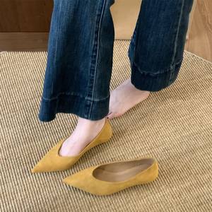 Nouvelles Chaussures Femme Luxe en Daim à Talon Carré et Bout Pointu Style Français Été 2026 – Talon Compensé Noir - Product Image 3