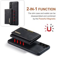 DG. MING 2 in 1 Dompet Magnetik Casing Ponsel Tempat Kartu Kulit PU Casing Ponsel untuk Samsung Galaxy S25 S24 S23 S22 ultra 5G