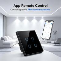 Interrupteur tactile intelligent Tuya Zigbee 10A (Royaume-Uni/UE) en verre, contrôle à distance via application, compatible Google Home, Alexa, Alice, commande vocale, programmation, un seul bouton, fil direct