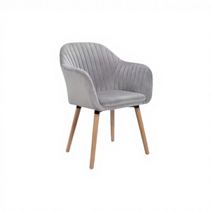 Chaises de salle à manger modernes en velours, design nordique de luxe, pieds en métal, revêtement en tissu, pour hôtel et appartement - Product Image 3