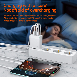 EU/US/UK <strong>Plug</strong> 65W USB-C Mobile Phone Wall <strong>Charger</strong> PD Fast USB Type C Portable Power Supply Adapter for Travel - Product Image 4