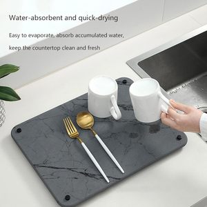 Tapete de Piedra para Secar Platos en la Cocina, Antideslizante, Resistente al Calor, de Secado Rápido, Ecológico, de Tierra de Diatomeas - Product Image 4