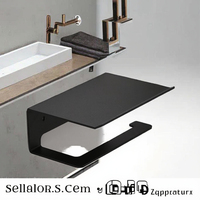 Porte-papier toilette moderne en aluminium spatial avec étagère pour téléphone, support mural pour rouleaux de papier et serviettes de salle de bain
