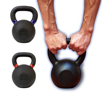 Venta al por mayor Fitness 16 20 24 kg de agarre ergonómicas logotipo personalizado único Color negro con recubrimiento de polvo de hierro fundido