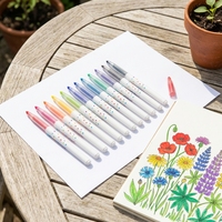 Marqueur d'art à l'aquarelle effaçable, thermosensible, écologique, 12 couleurs pour le dessin des enfants