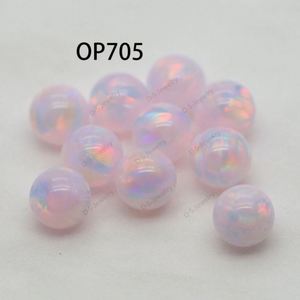 Cuentas de ópalo resistentes al calor sin resina de varios colores de alta calidad, piedras preciosas de ópalo con forma de cabujón redondo sintético - Product Image 5