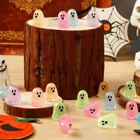 Mini fantômes lumineux multicolores en résine pour Halloween, figurines de fantômes miniatures qui brillent dans le noir, petits ornements fantômes