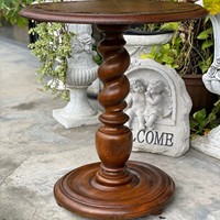 Table ronde en bois massif sculpté de style mi-siècle, table d'appoint rétro française pour café, salle à manger, table à thé, vente en gros d'usine