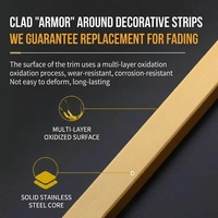 Profils en laiton en forme de U pour la décoration des bords de carreaux de sol et de mur, profilés en cuivre pour carreaux OEM/ODM