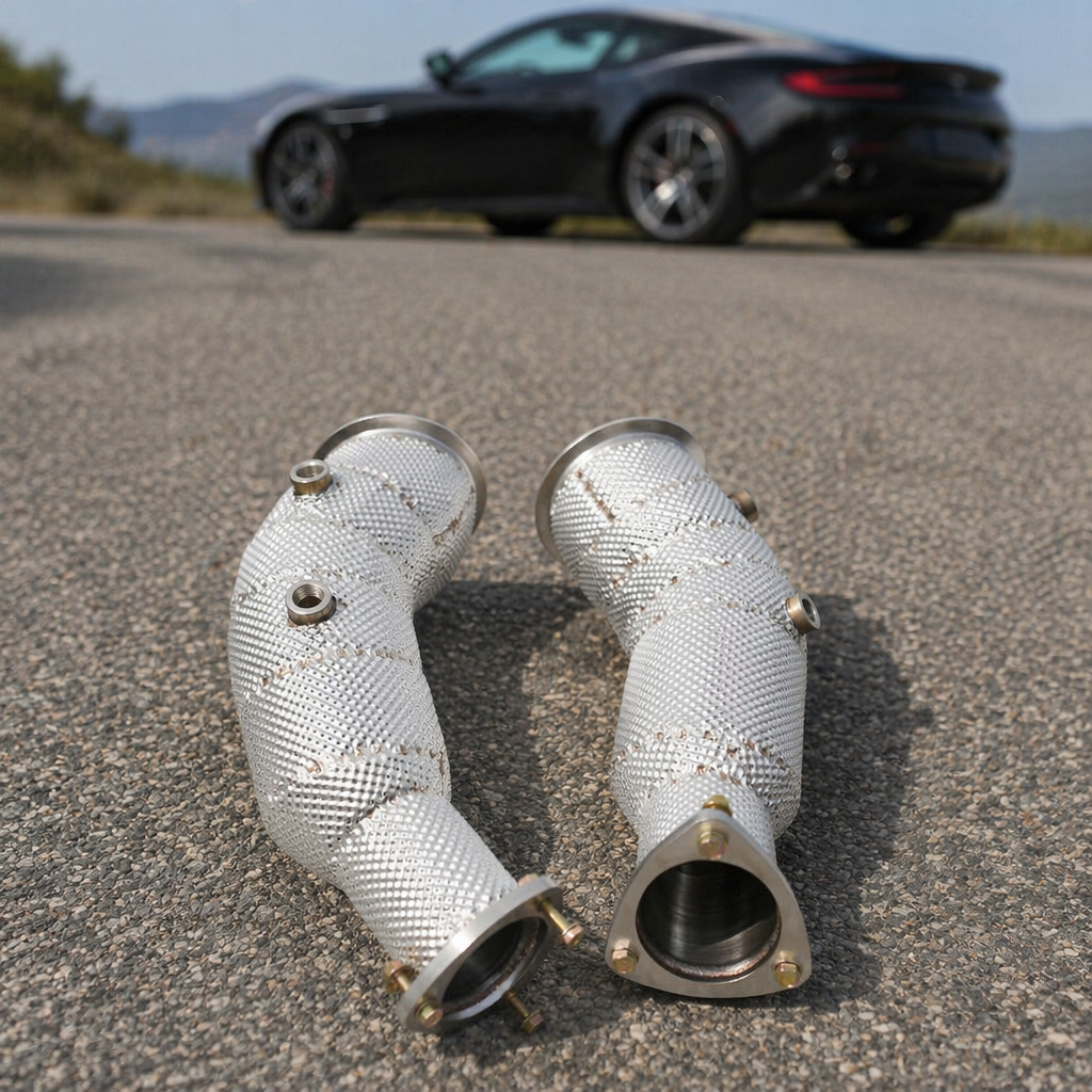 VantaFlow Stainless Steel Straight Downpipe High Flow Exhaust for Aston Martin DB11 V12 Twin-Turbo AE31 5.2L 2016-2022
