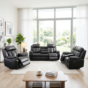 Ensemble de canapés inclinables modernes 3-2-1 en tissu pour salon, fauteuils inclinables de haute qualité et causeuse inclinable - Product Image 2
