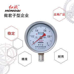 Manomètre en acier inoxydable HONGQI YO-100BF 100 mm M20x1.5 Précision 1.6 pour utilisation avec l'oxygène - Product Image 1