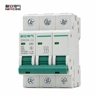 Disjoncteur miniature ZN63A-12 63A 3 pôles Courbe C 400V AC 4,5kA pour l'approvisionnement en équipements électriques de bâtiment