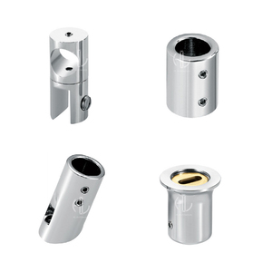 ตัวเชื่อมกระจกห้องอาบน้ำสแตนเลสสตีลทันสมัยสำหรับท่อในห้องน้ำ ใช้ในโรงแรม ตัวหนีบชั้นวางแบบสี่เหลี่ยม ติดตั้งง่าย - Product Image 1