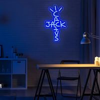 Enseigne néon LED Jack Cactus à intensité variable, motif chapeau de cowboy, en acrylique, pour décoration murale, idéale pour cave d'homme, chambre, bar, maison, ranch, fête