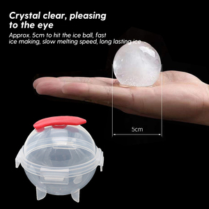 4 Moldes Esféricos Transparentes Reutilizables y Ecológicos para Hacer Bolas de Hielo Grandes, Aptos para Alimentos, para Vodka, Whisky y Hockey sobre Hielo - Product Image 3