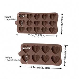 Usa Mairun 15/8 Cavity Diamond Heart Ceramic Chocolate Nozzle 3D Heart Cake Accessories DIY Ice Cubes Biscuit <b>Pastry</b> <b>Baking</b> Kit - Product Image 5