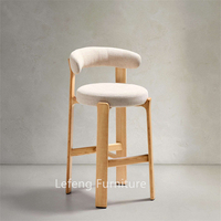 Tabourets de bar en bois de haute qualité, uniques et confortables, avec dossier, siège rembourré doux, tabourets de comptoir en bois naturel, lot de 3