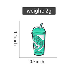 Caja de leche de dibujos animados, alfileres esmaltados, letras creativas, limonada, insignias de jugo de manzana feliz, broches de solapa, accesorios de joyería divertidos de verano - Product Image 6