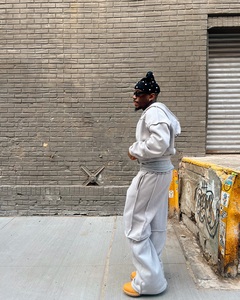 Bán Buôn Tùy Chỉnh Chạy Bộ Đặt Phòng Tập Thể Dục Sử Dụng Lỏng Phù Hợp Với Tracksuit Heavyweight Quá Khổ Baggy Sweatpants Và Hoodies Thiết Lập - Product Image 4