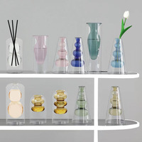 Vase en verre coloré à double couche poli soufflé de style européen HP-03 pour salon